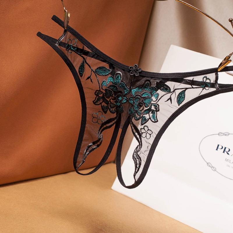 Women Thongs G Strings Crotchless Bandage Underwear Panties Sexy Calcinha Tanga Briefs Embroidered Panties