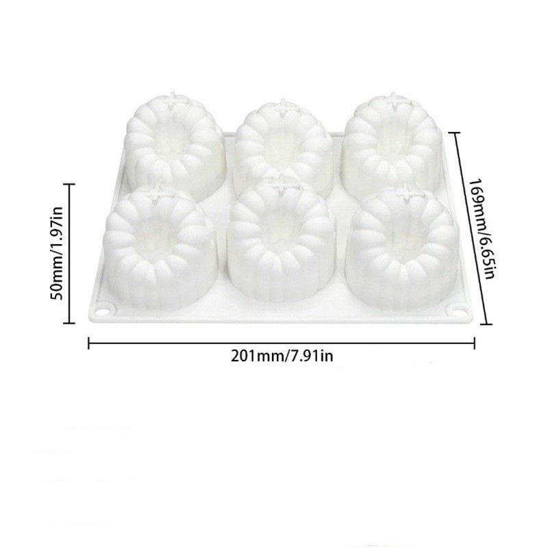 Fransız Tatlıları Pişirmek İçin 6 Gözlü Büyük Ahududu Mousse Silikon Kalıbı