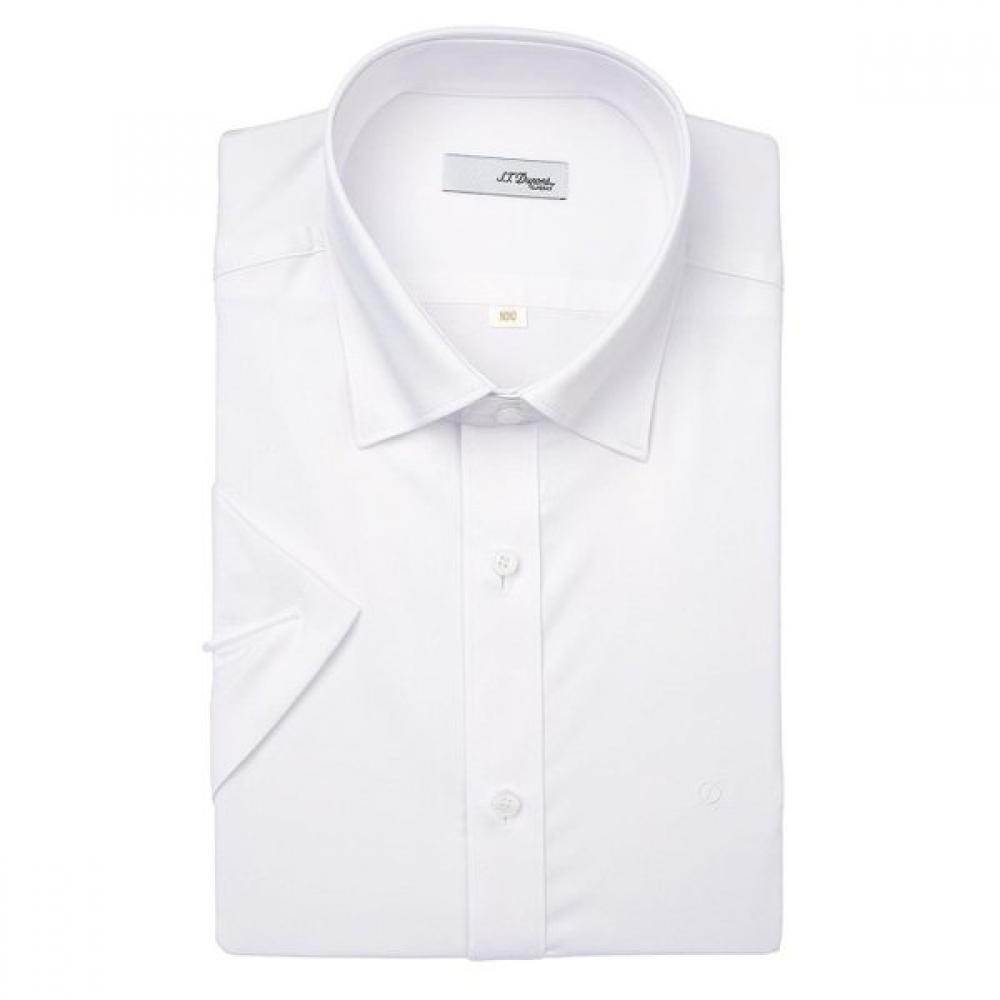 S.t. Dupont Men S Short Sleeve Regular Fit Shirt White Se6mm11hS102Swh 1)102WH/95
