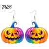 Ghost Face Dangle Jewelry 1 Pair Halloween Earrings for Women, Colorful Pumpkin Creative Acrylic Drop Earrings, Gifts Carnival Party Non-fading