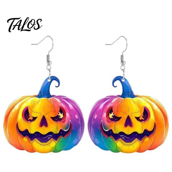 Ghost Face Dangle Jewelry 1 Pair Halloween Earrings for Women, Colorful Pumpkin Creative Acrylic Drop Earrings, Gifts Carnival Party Non-fading