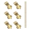 Pack Of 6 Mini Brass Padlock Hasps with Screws Gold Metal Hasp Locks Set for Jewelry Boxes & Wooden Storage Cabinets