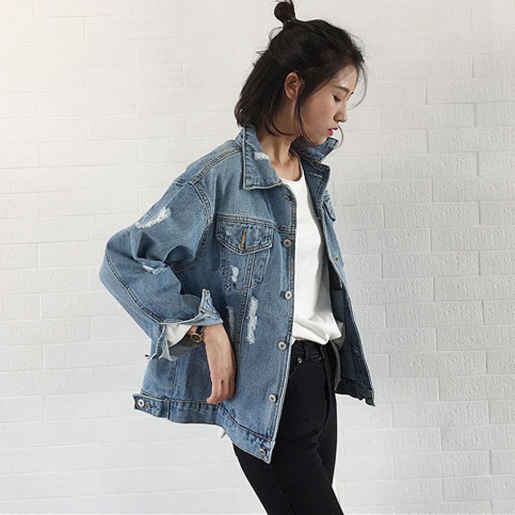 Retro loose denim jacket  KF30124