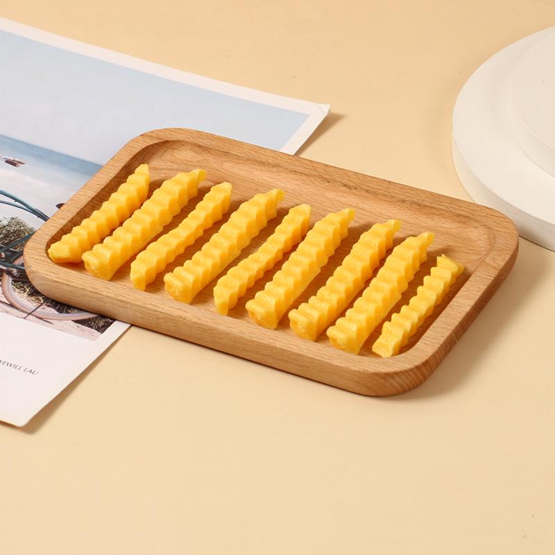 Creative Wavy French Fries Keychain with Wolf Tooth Potato Pendant