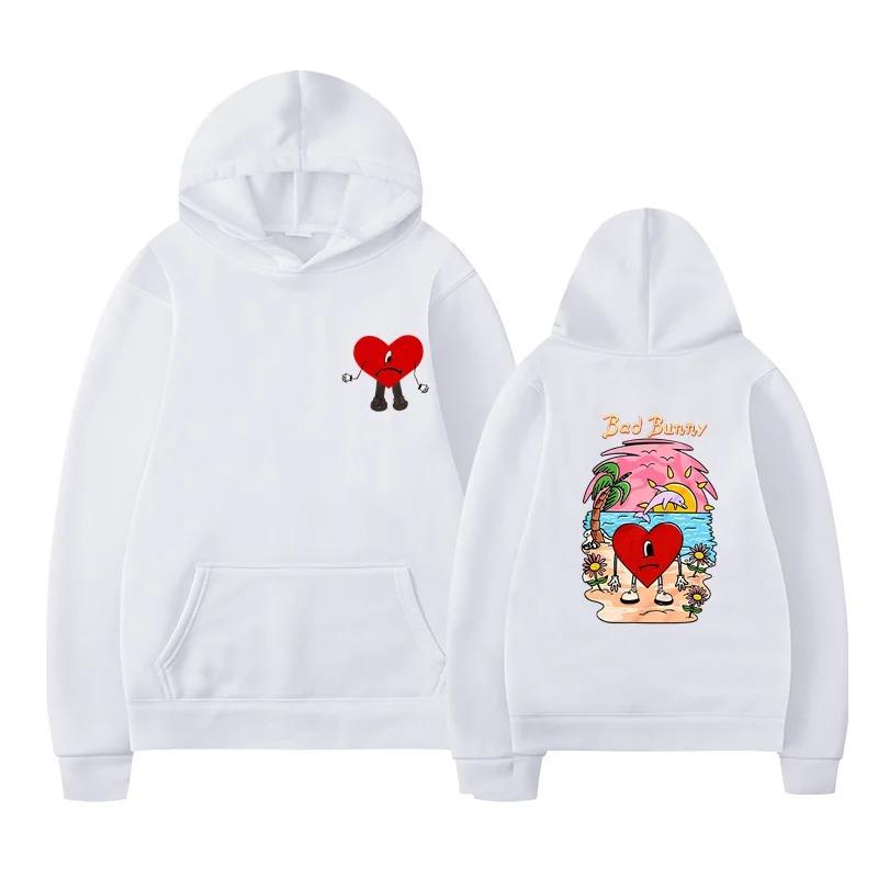 Bluza unisex Bad Bunny z nadrukiem z przodu i z tyłu wzór swetra Sin TI letni streetwear zimowy