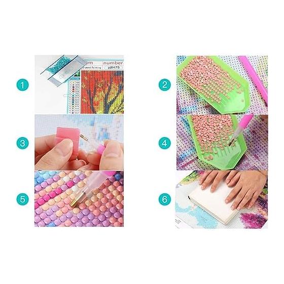 2 Pieces Diamond Art Kit 5D Diamond Painting Moon Handmade Painting Craft Kit Full Paste Type DIY Beginner Adult Children 30x40cm