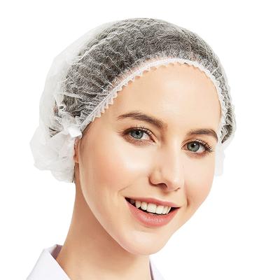 100PCS Disposable Hair Caps 21'' Non-woven Bouffant Hair Net Mob Caps Elastic Head Cover Cap for Food Beauty Salon Spa Cooking