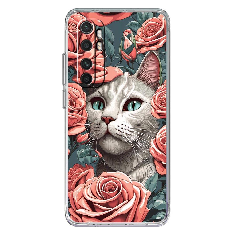 Phone Case For Xiaomi Poco X6 X5 NFC X3 F6 F5 Pro F4 F3 M3 14 13T 12T 12 13 Lite 11 Mi 5G Clear Cover Cute Detection cat