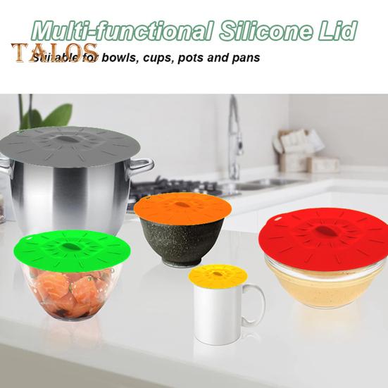 5 st Silikon Matlock Set Läcksäkra Flerstorlekslock för Skålar Grytor Stekpannor Värmebeständiga Mikrovågsugnssäkra Stekpannlock