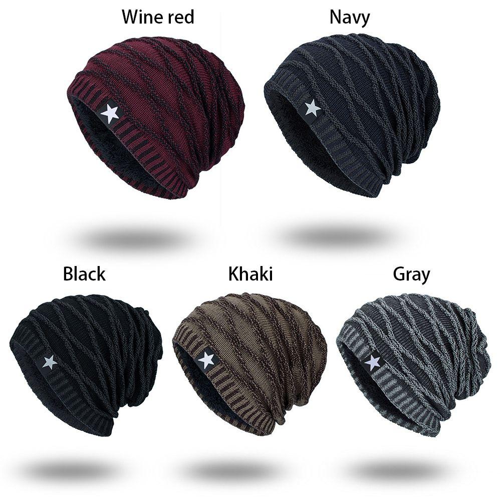 Women and Men Slouchy Fleece Lined Winter Warm Hat Knitted Hat Skull Cap Men's Beanie