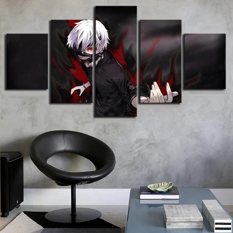 No Framed Canvas 5Pcs Kaneki Ken Zombies Wall Art Poster Picture Home Decor For Living Room Paintings Decorations