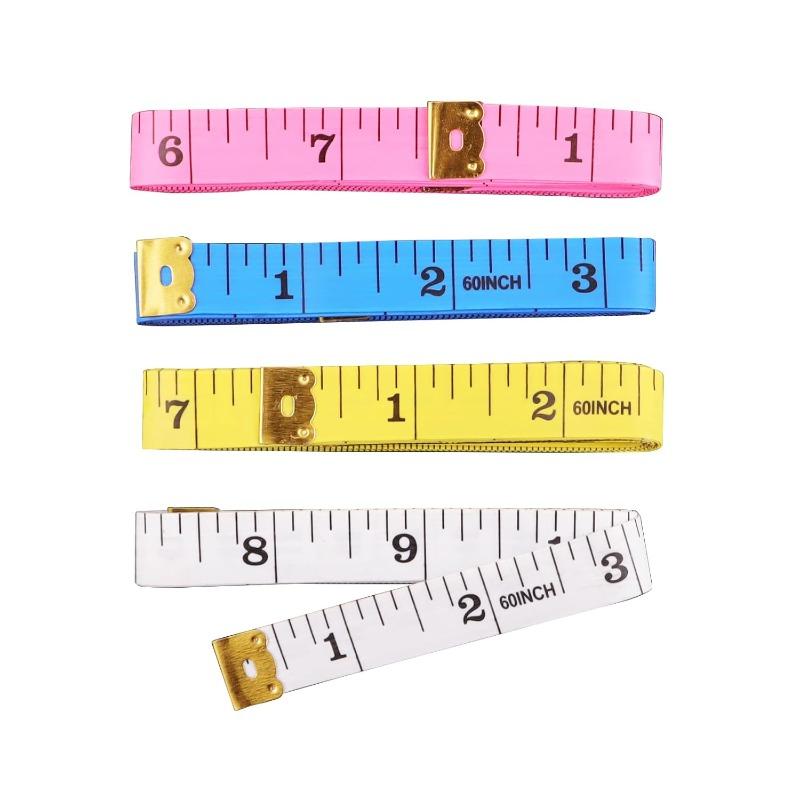 4 Pack Soft Tape Measure Double Scale Body Sewing Flexible Tailor Craft Vinyl Ruler for Weight Loss Medical Body Measurement