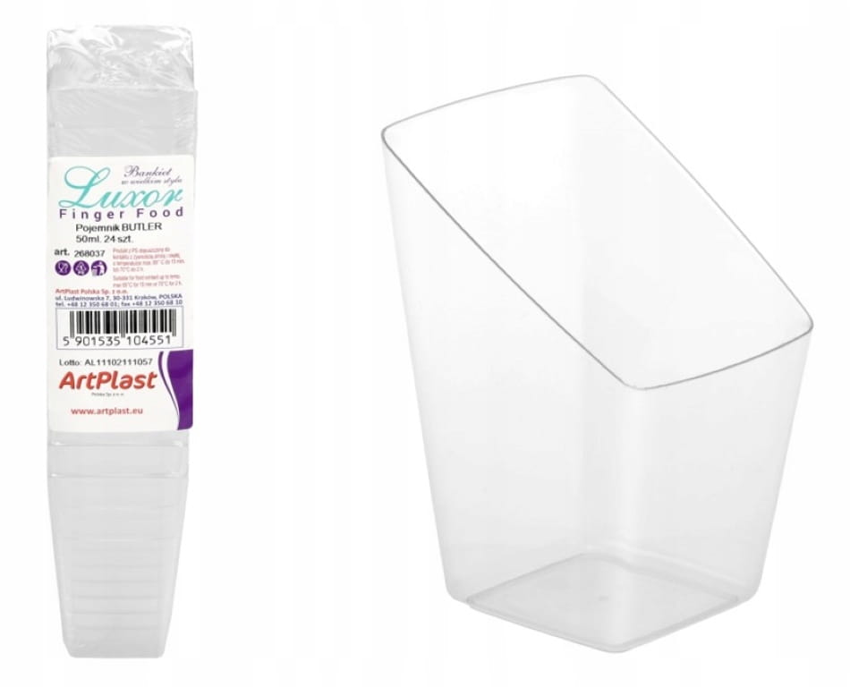 Square dessert containers 50 ml plastic 24 pieces