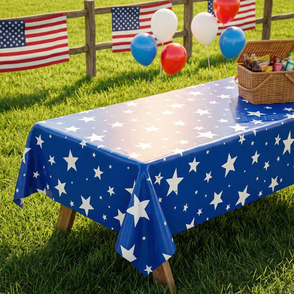Independence Day Party Tablecloth For Children, Patriotic Party Decorations, Disposable PE Tablecloth
