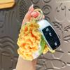Crocheted Carnation Bag Pendant Ornament Key Rings Holders Unique Handheld Flower Design Creative Gift Decorative 5 Colors
