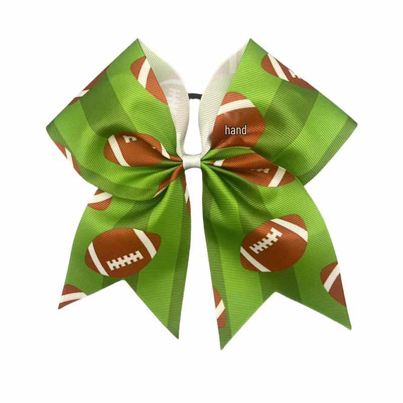 World Cup Kids' Sports Bow Hair Tie with Football, Volleyball, and Basketball Design