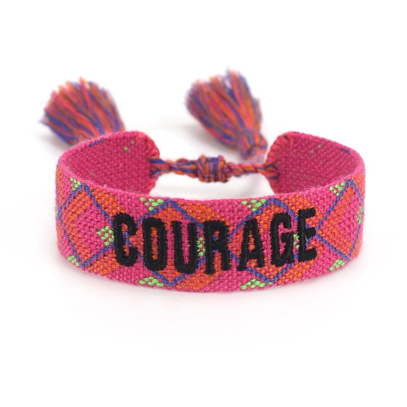 Handmade European Style Embroidered Love Bracelet with Tassels for Girls