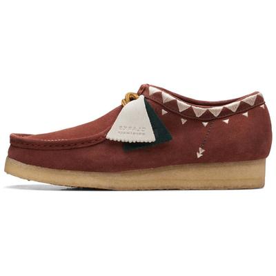 Originals Wallabee Daim Vintage Bout Rond À Lacets Chaussures Décontractées Baskets Homme Rouge Brique 26168847