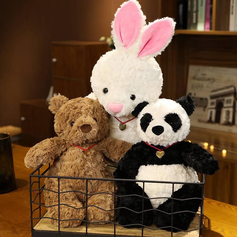 Adorable Rabbit And Panda Plush Toys For Kids' Birthday Gifts