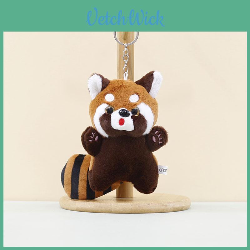 Cute Soft Raccoon Plush Toy Keychain Fluffy Panda Figure For Kids And Adults