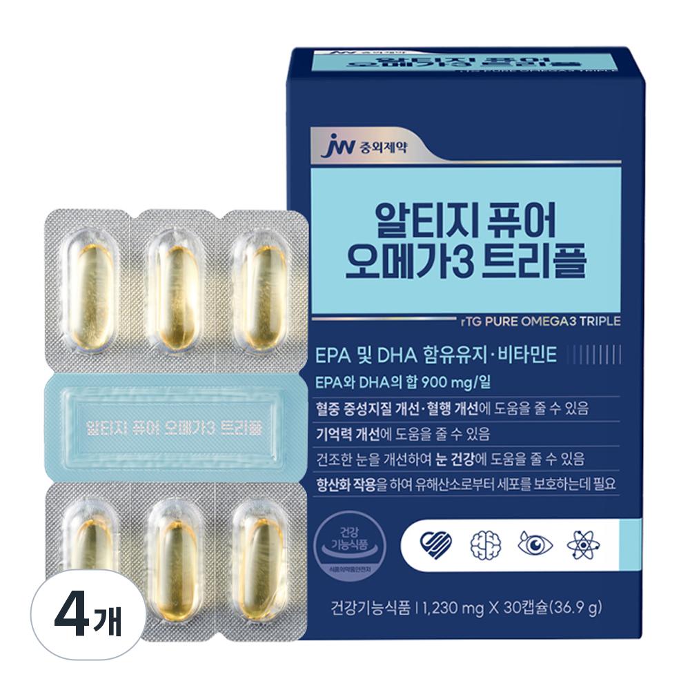 JW Pharmaceutical RTG Pure Omega 3 Triple 30 Tablets 4 Pcs