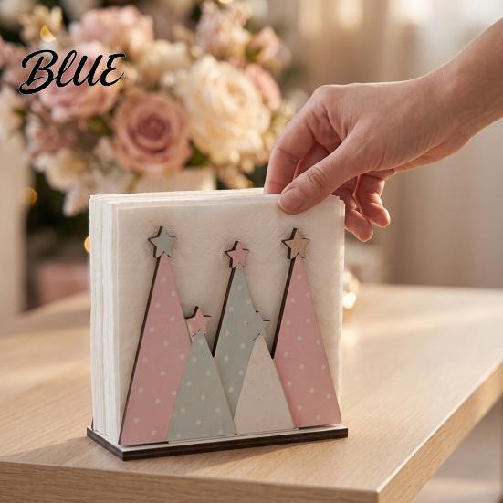 Multi-purpose Desktop Organizer Christmas Theme Wooden Napkin Holder, Decorative Holiday Paper Towel Stand, Gift for Her HD UV Printing Dining