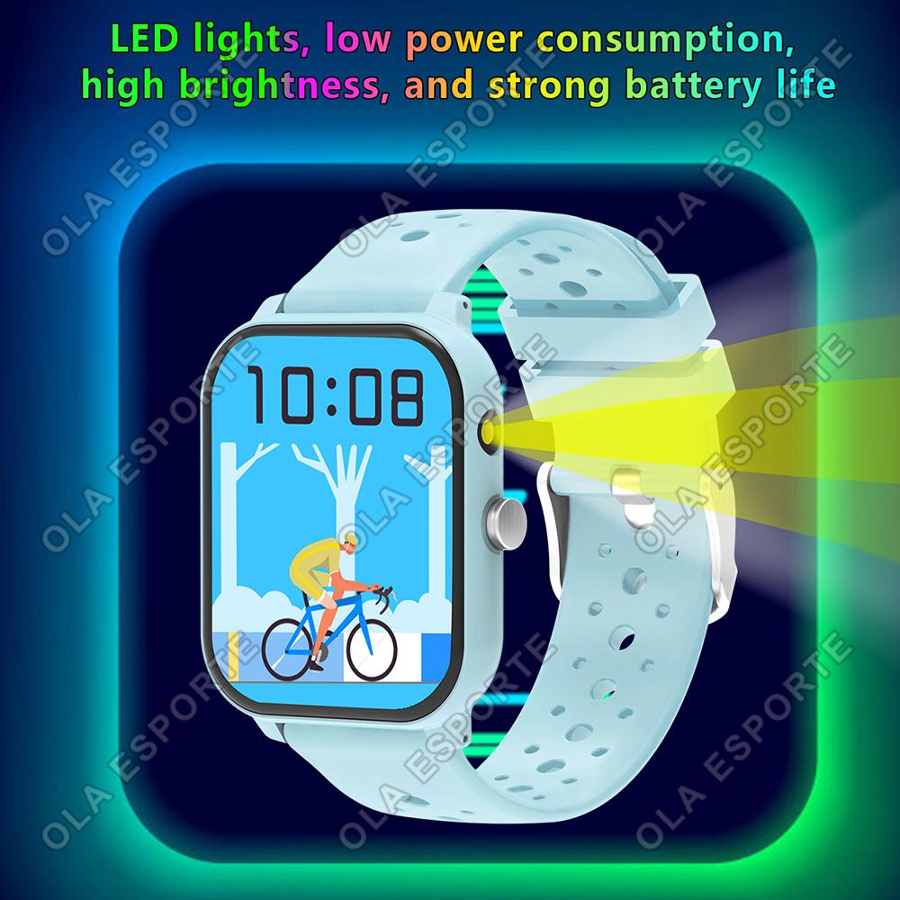 Game Smart Watch 1.83'' Bluetooth Call Sports Mode Music/Camera Control LED Flashlight Long Battery Watch for Android/IOS HT30