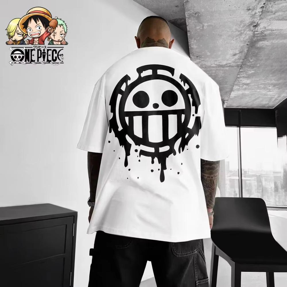 MINISO Print Graphic T Shirt Man Summer Y2k Clothes Cotton Casual Oversized Short Sleeve Tops Street Trend
