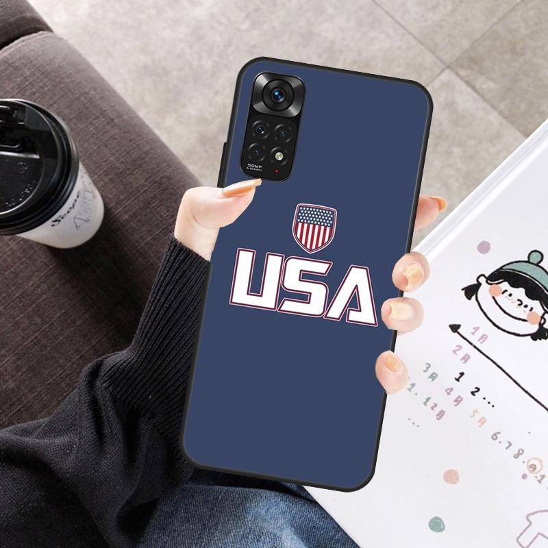 America USA Flag Case For Xiaomi Redmi Note 11 10 9 8 12 Pro 10S 11S 12S Cover For Redmi 9 10 10A 9C 10C 12C