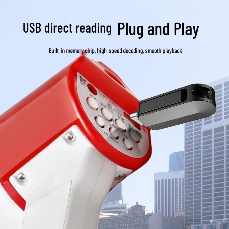 Portable Bluetooth Megaphone with Dual-Chamber Lithium Battery - Rechargeable Handheld Speaker for Outdoor Promotions.