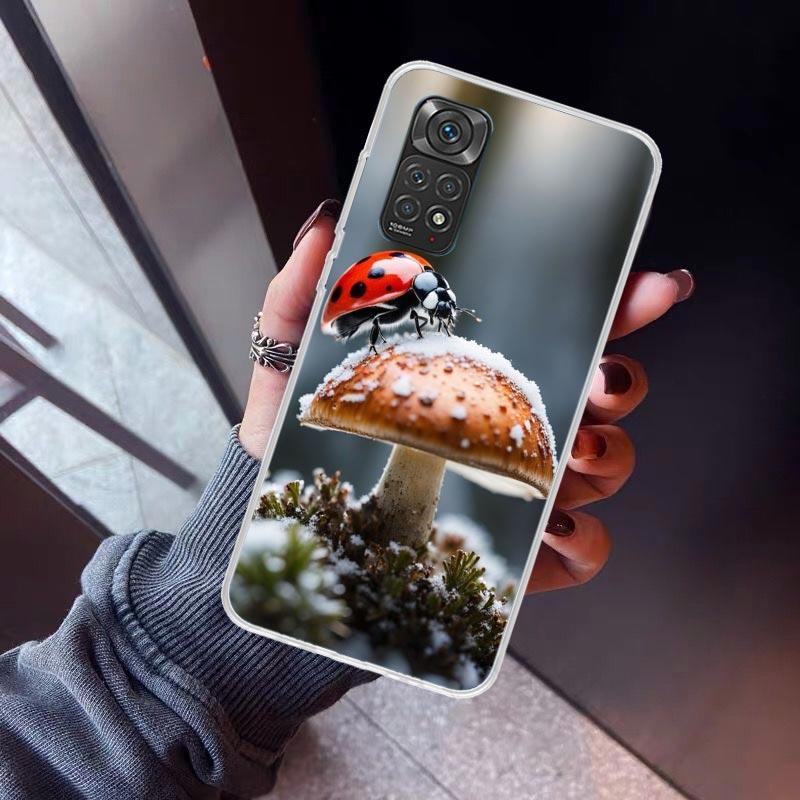 Insect Seven-Star Ladybug Phone Case For Xiaomi Redmi Note 10 11 12 13 14 15 Pro Plus 11S 12S 14S 11T 11E 10S Soft TPU Back Cove