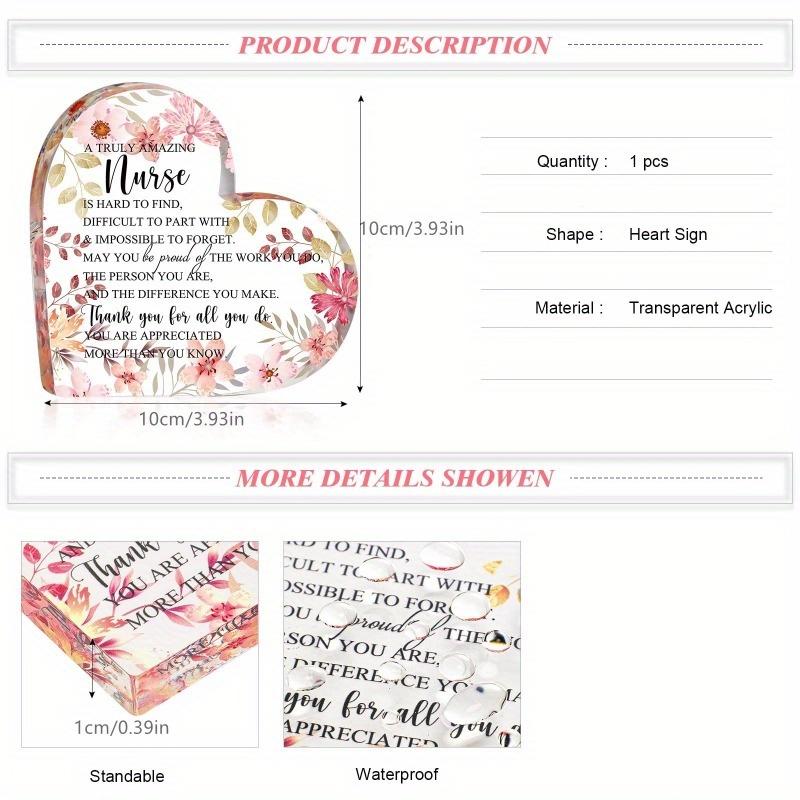 Truly Amazing Nurse: Acrylic Keepsake Table Decorations & Gifts for Women