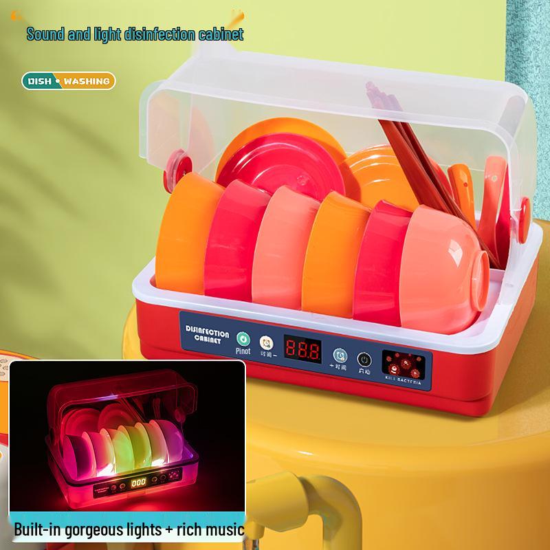 Mini Kitchen Playset for Girls: Dishwasher, Table, Sink & Fruit Toys for Ages 2-3