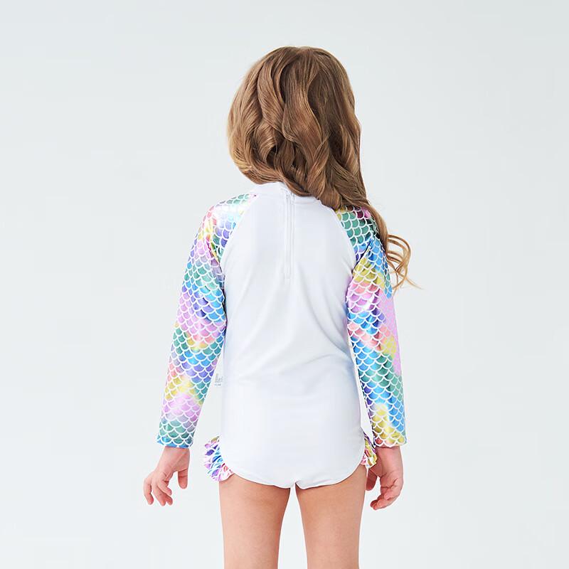 Girl's Long-Sleeve Mermaid Princess One-Piece Swimsuit
