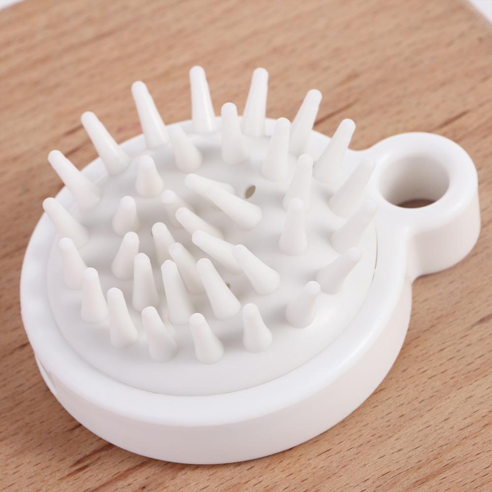 White Silicone Shampoo Brush Soft Shower Brush Exfoliator Hair Washing Comb  Women Men