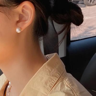 [silver 925] Simple Pearl Earrings (10mm)