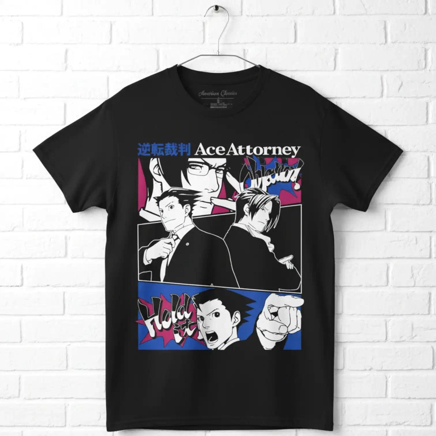 Ace Attorney Japanese Comic Strip Men s T Shirt XS