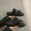 Simple Internet celebrity outer wear soft-soled slippers women's ins summer 2025 new black non-slip premium cool slippers