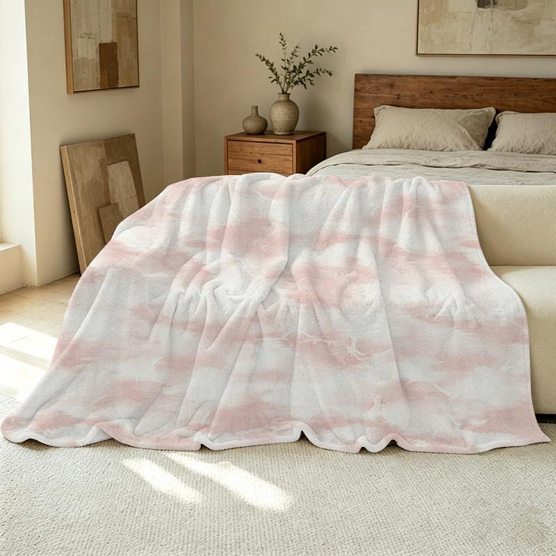 High-Density Plush Tie-Dye Flannel Fleece Blanket – Soft & Skin-Friendly, Cozy for Home Relax, Ideal for Christmas & Halloween Use