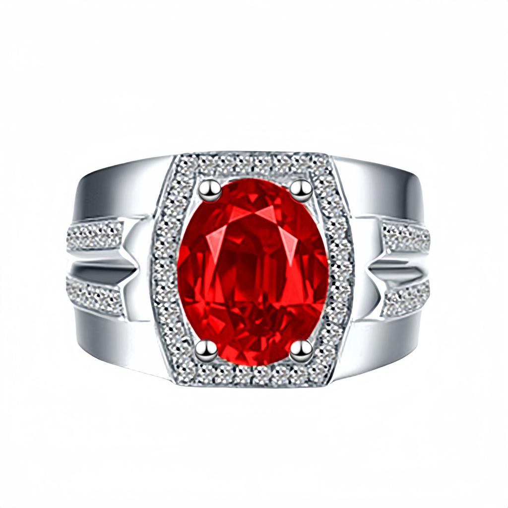 Heiß verkaufter Herrenring mit Diamant und Saphir - 18K Vergoldet