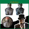 Gruselige Skelett Biochemische Maske für Halloween-Veranstaltungen Vollständige Abdeckung Silikon-Accessoire mit Hut