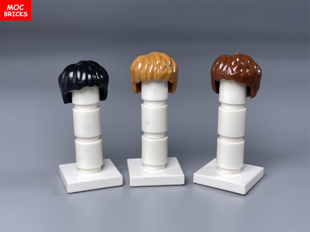 MOC Bricks 4cm Figure Body Wear Male Boy Fire Brown Hairs Assembled Building Blocks Educatinal Plastic Toys