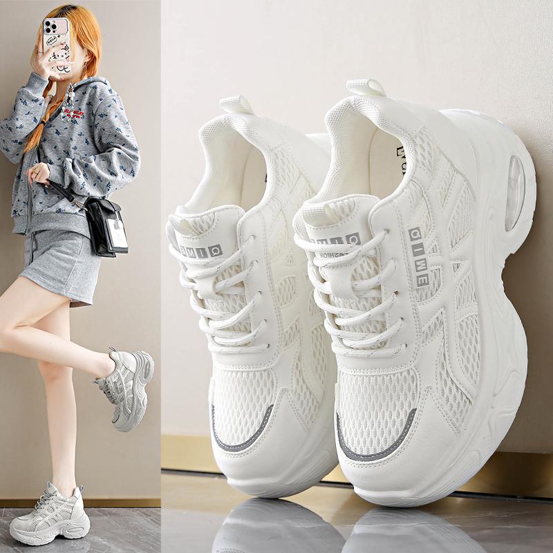 Fashion Women Platform Sneakers 2025 Autumn New Fashion Casual Lace Up Sports Shoes Woman Non Slip Walking Shoes Ladies Vulcanize Shoes
