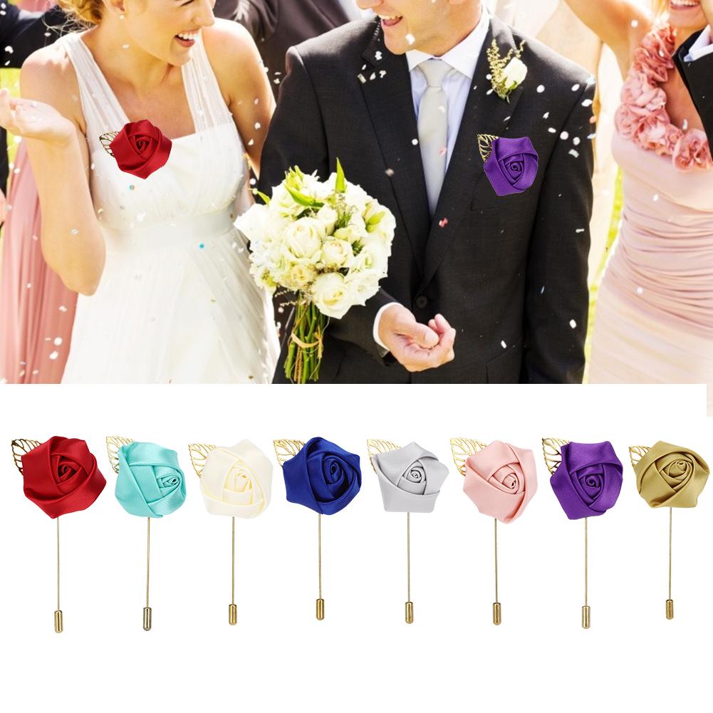 8Pcs Fashionable Handmade Brooch Lady Men Corsage Jewelry for Bridal Wedding Prop Decoration