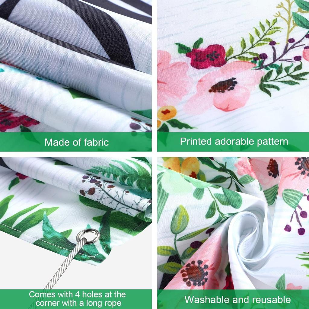 Sumind Welcome Home Banner Large Welcome Home Sign Decorations with Rope Hanging Seasonal Spring Flower Garland Grass Backdrop for Housewarming Party