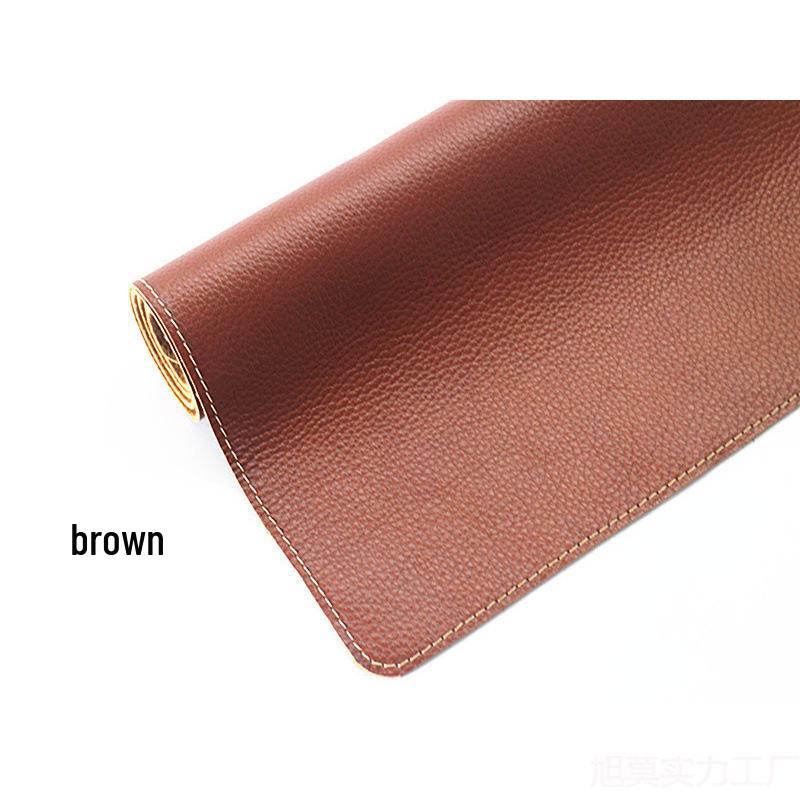 

Cowhide Leather Desk Mat Mouse Pad - Yellow-Brown Black 300x600mm
