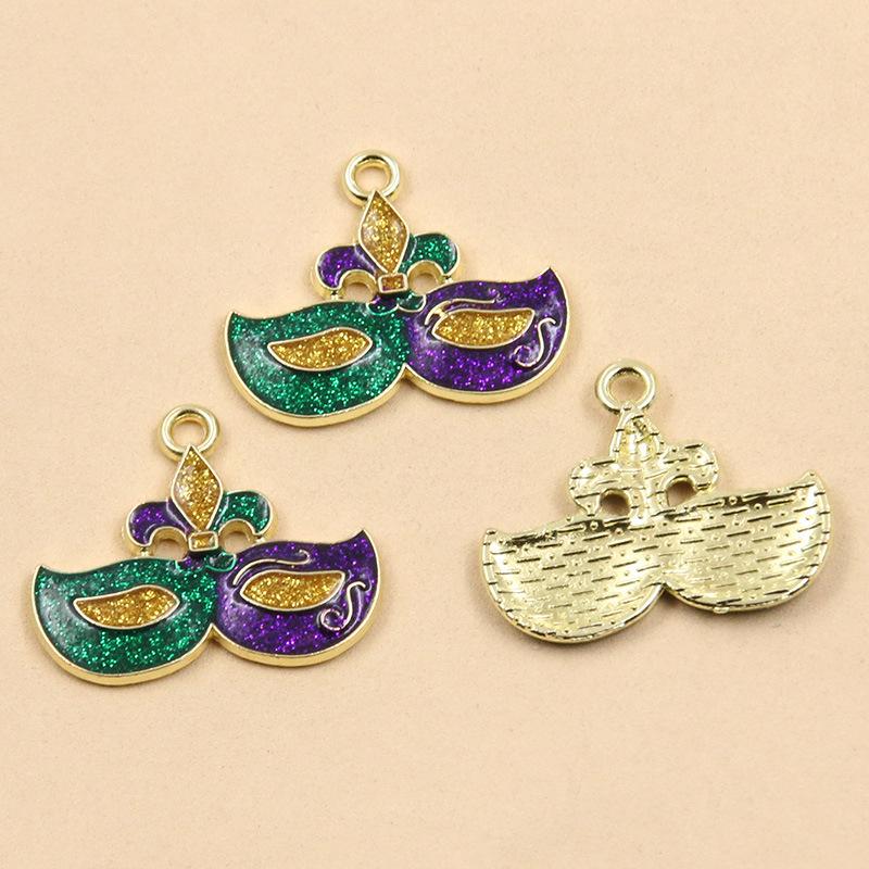 15 Style DIY Alloy Jewelry KC Gold Enamel Masquerade Carnival Pendant Charms