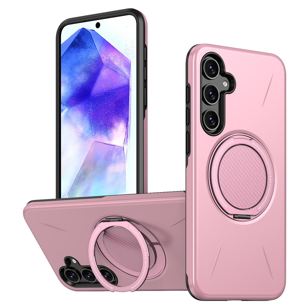 Rotating Folding Magnetic Stand Phone Case For Samsung Galaxy A55 A16 A56 A36 A26 A14 A15 A35 A17 5G Dual Layer Shockproof Cover