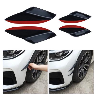 4Pcs Car Spoiler Canards Set Soft Decals Auto Collision Strip Carbon Fiber Pattern Front Bumper Lip Splitter Diffuser Spoiler
