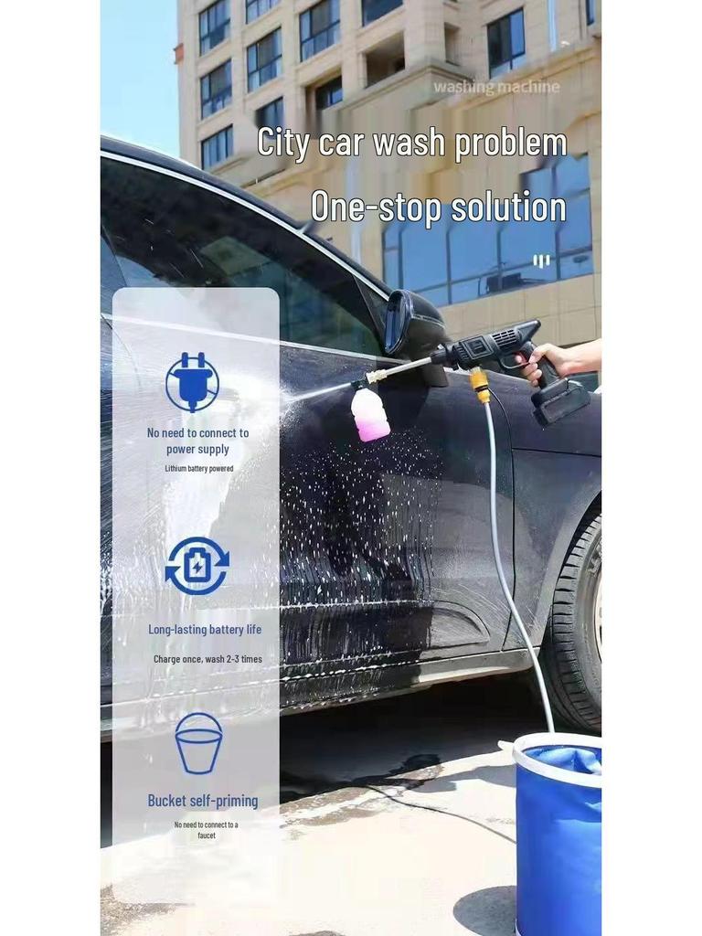 Cordless High-Pressure Handheld Car Washer with Lithium Battery
